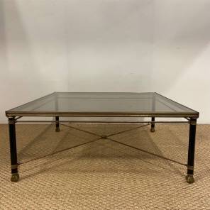 A French Mid Century Glass & Brass Coffee Table